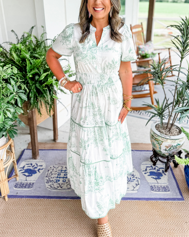 Nova - Toile Print Maxi Dress