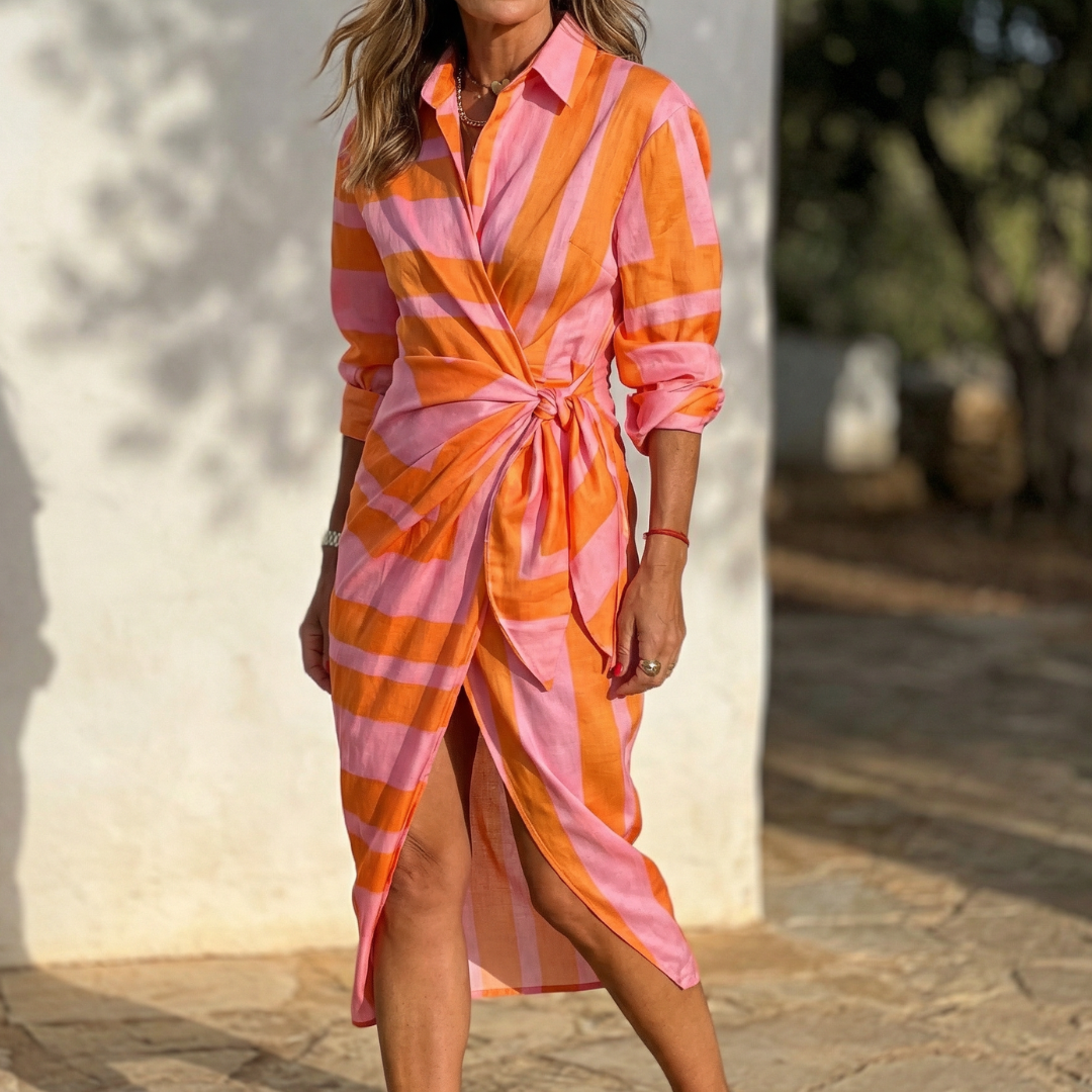 Cecilia™ Elegant Striped Dress
