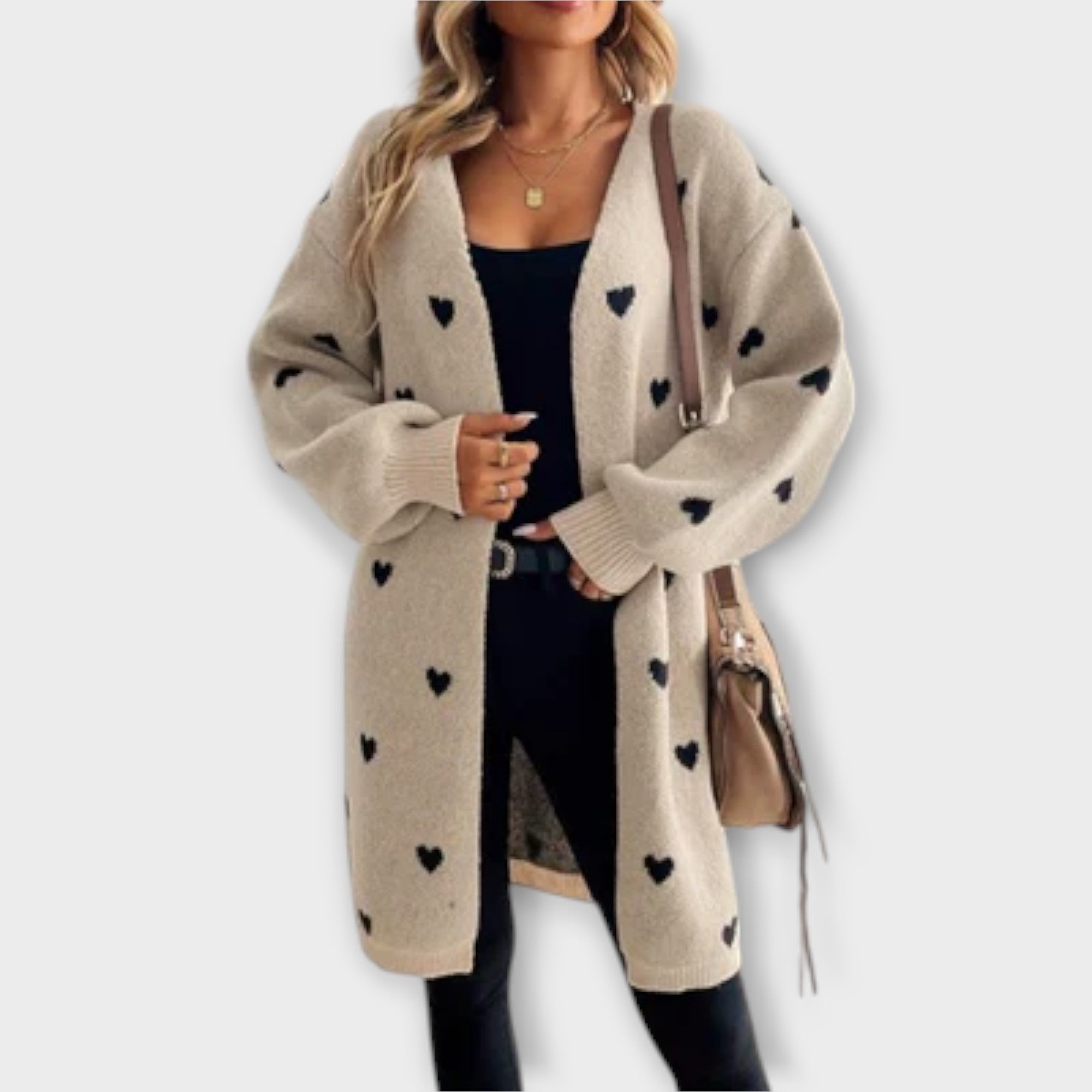 Chona™ – Soft Cardigan with Heart Print