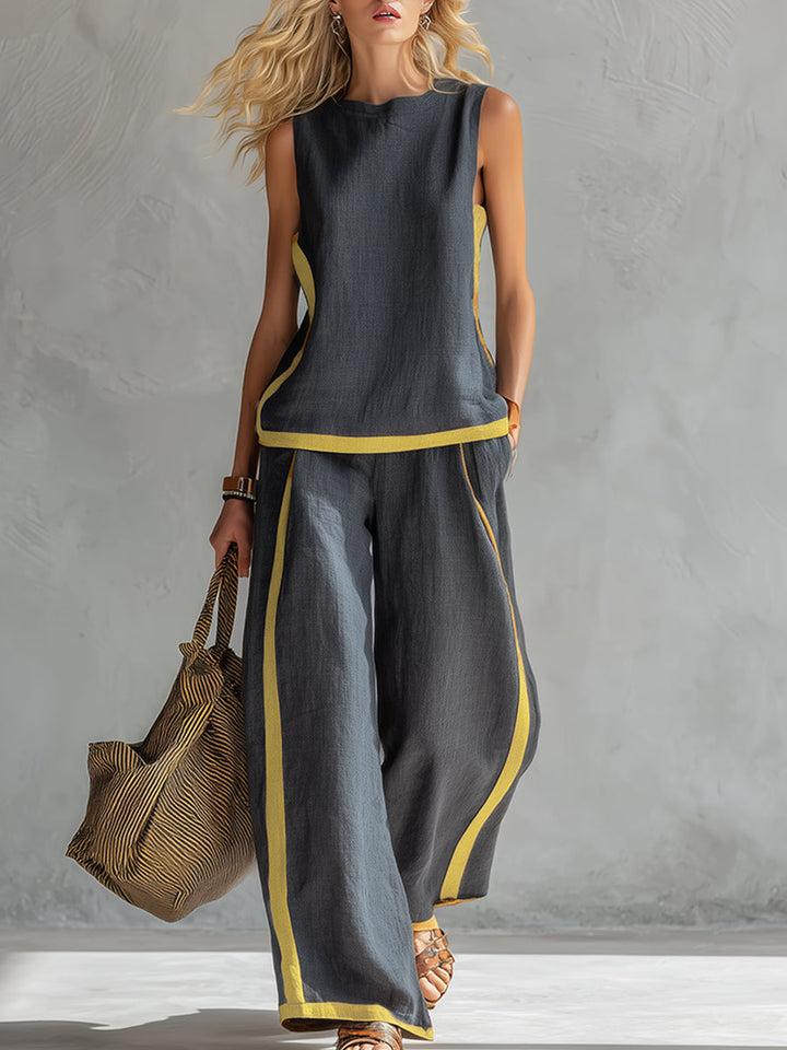 Elara™ Refined Contrast Two-Piece Set