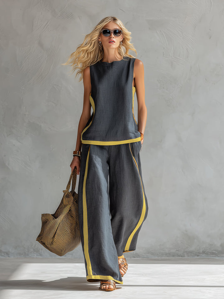 Elara™ Refined Contrast Two-Piece Set