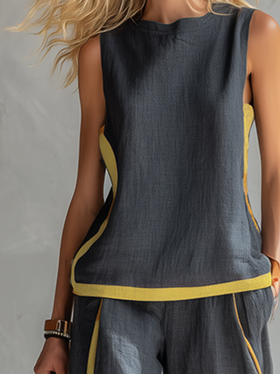 Elara™ Refined Contrast Two-Piece Set