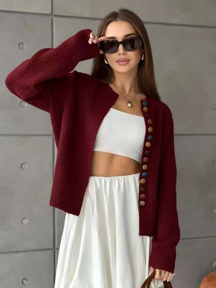 MORGANSON -  THE NOELLE | BUTTON-ACCENT CARDIGAN