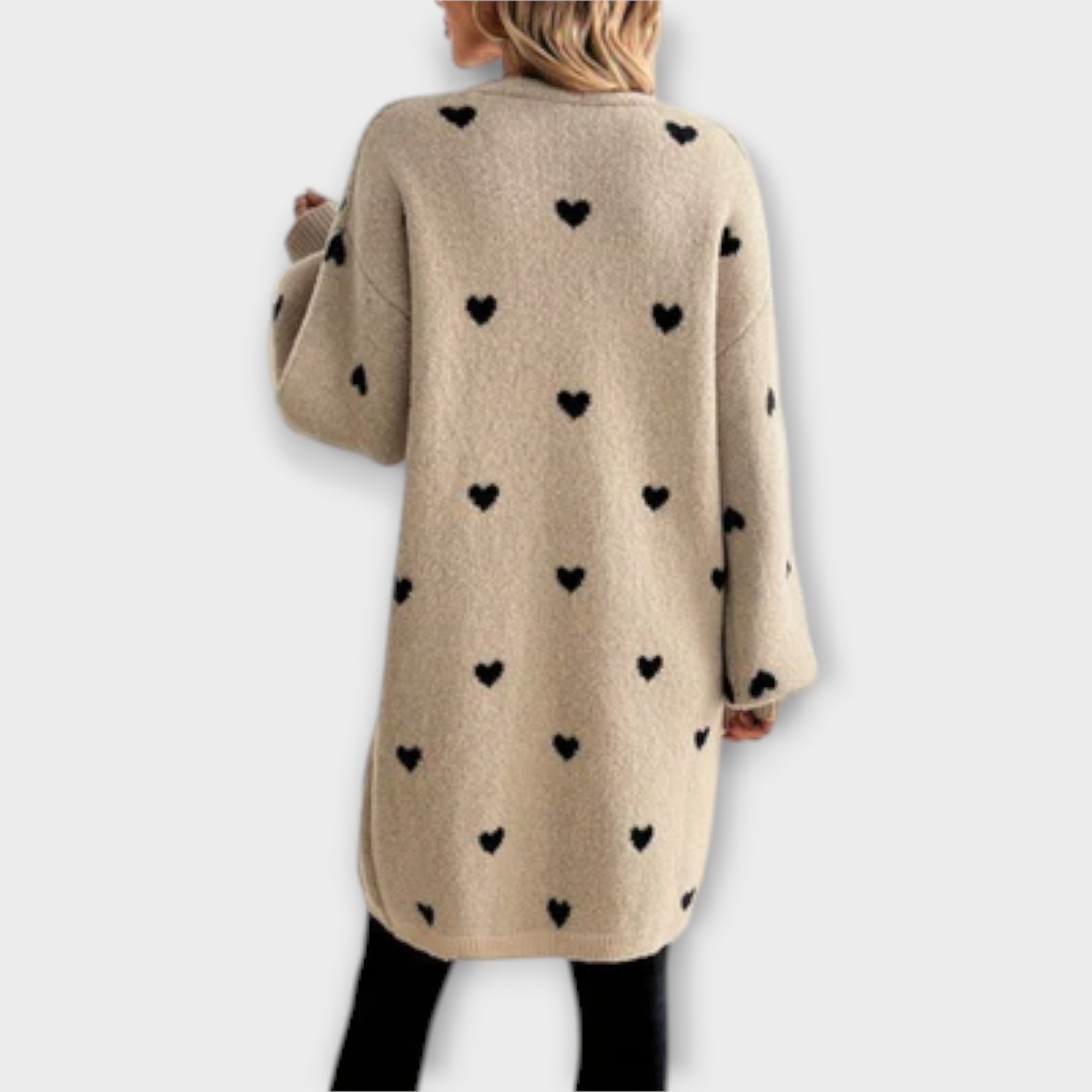 Chona™ – Soft Cardigan with Heart Print