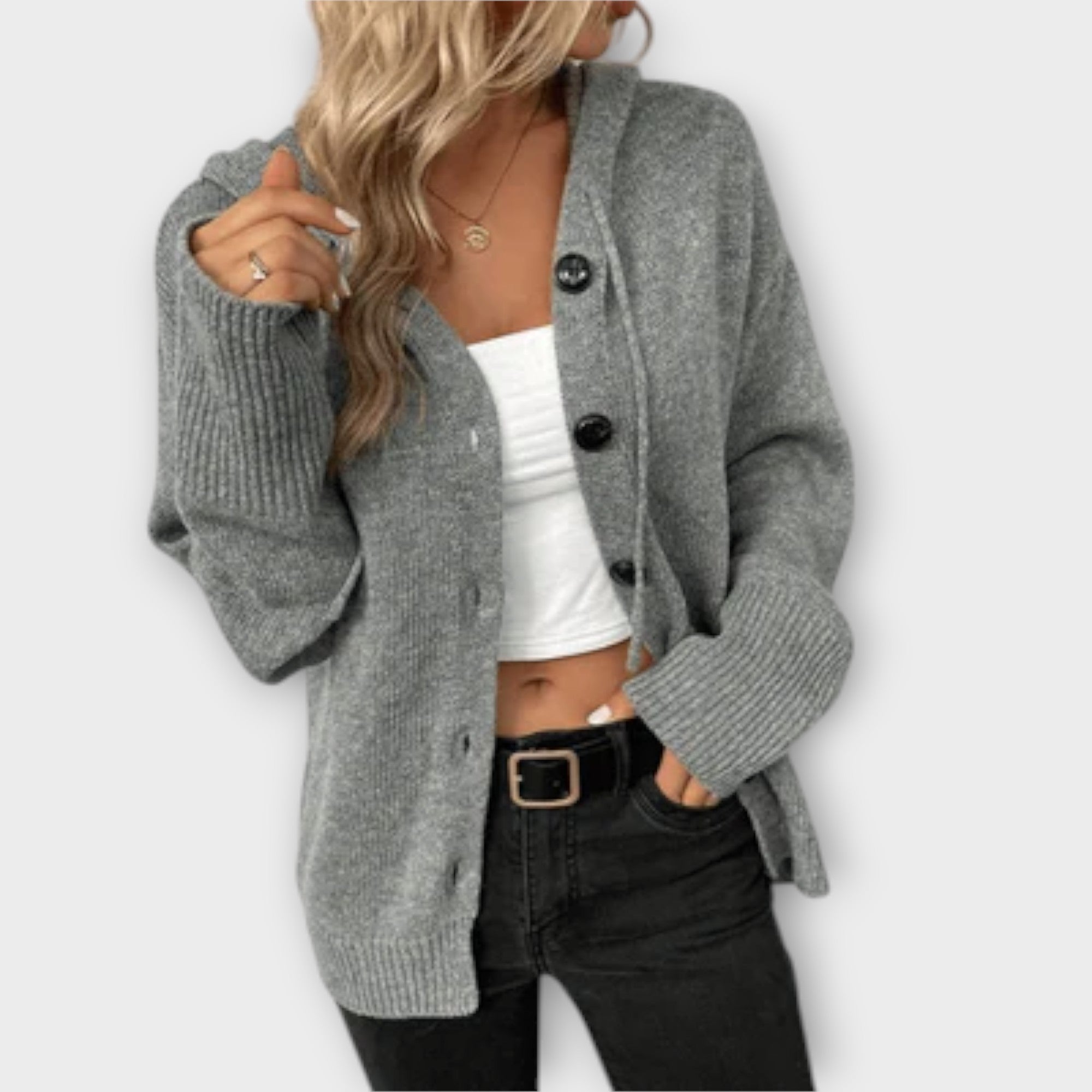 Berta™ – Elegant Button Knit Cardigan