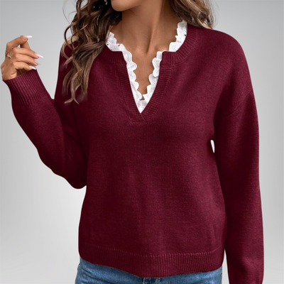 Eleanor™ Elegant V-Neck Jumper