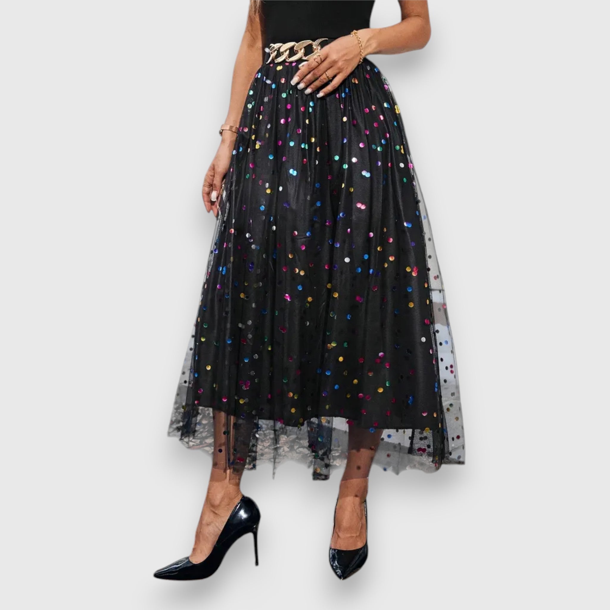 Darla™- Colorrig polka dot nederdel
