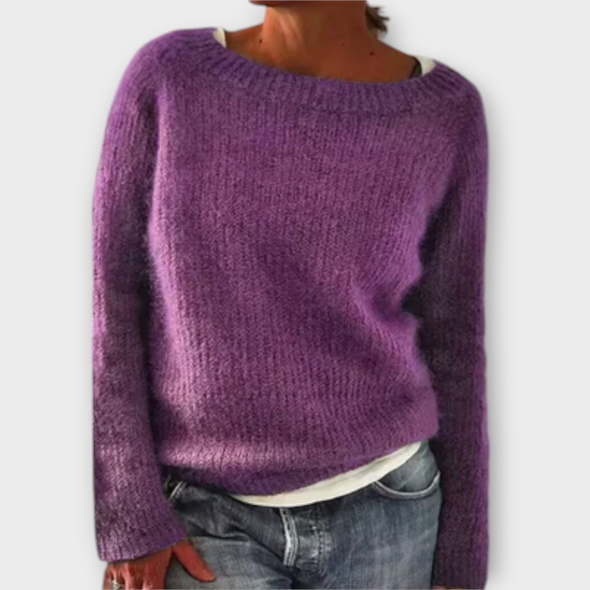 Elry™ - Blød enscolort strikpullover