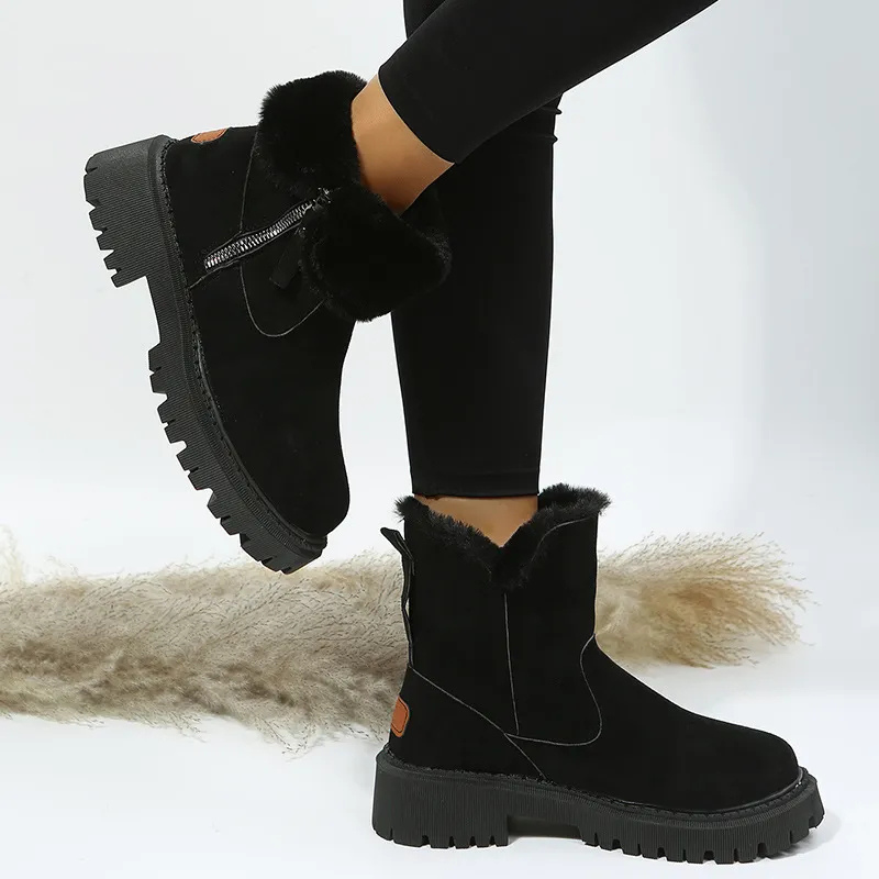Diva Beige Suede-Like Ankle Boots with Plush Lining and Rubber Sole