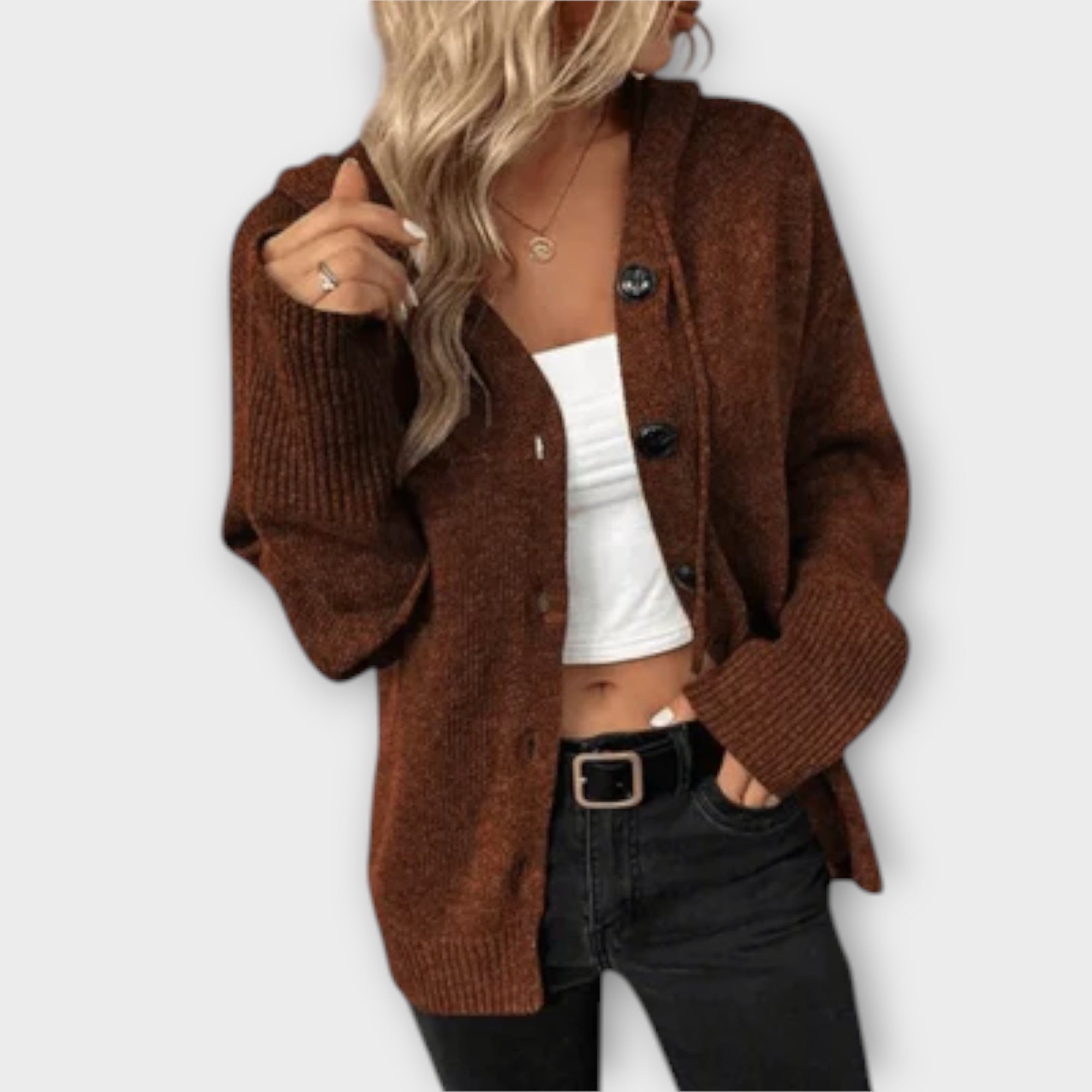 Berta™ – Elegant Button Knit Cardigan