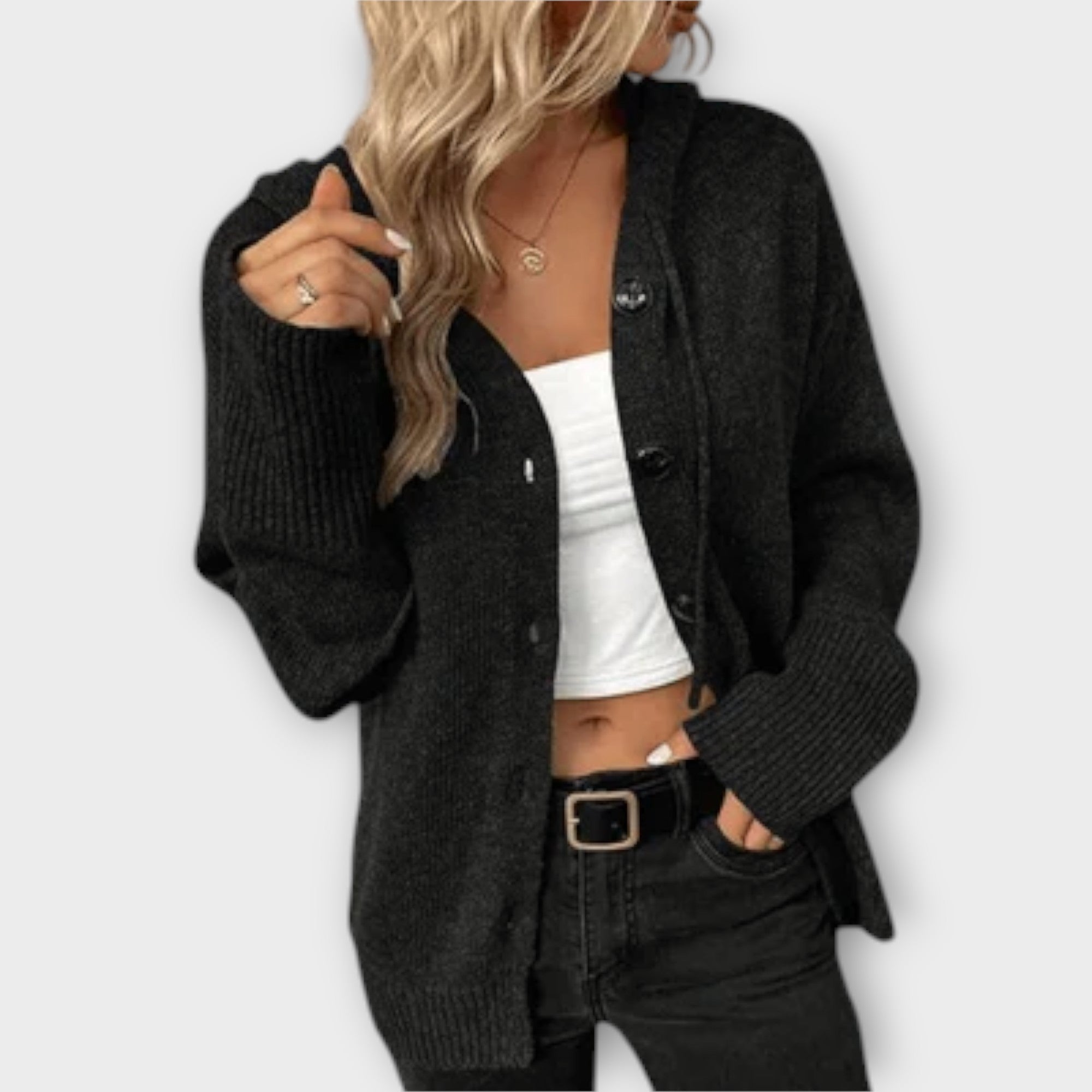 Berta™ – Elegant Button Knit Cardigan