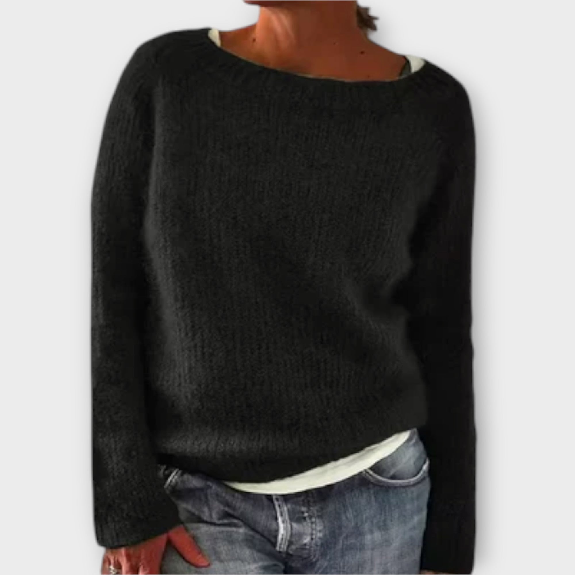Elry™ - Blød enscolort strikpullover