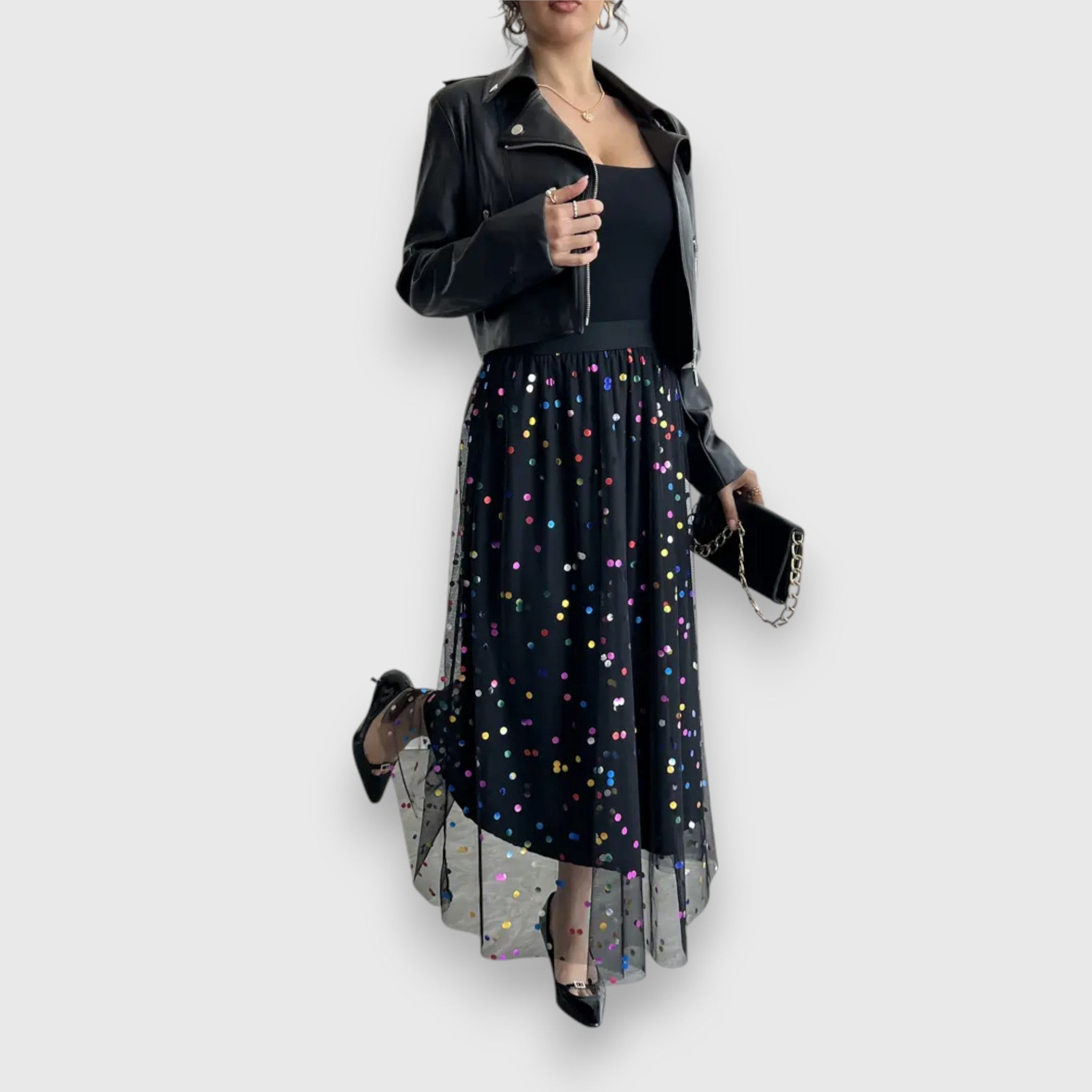 Darla™- Colorrig polka dot nederdel