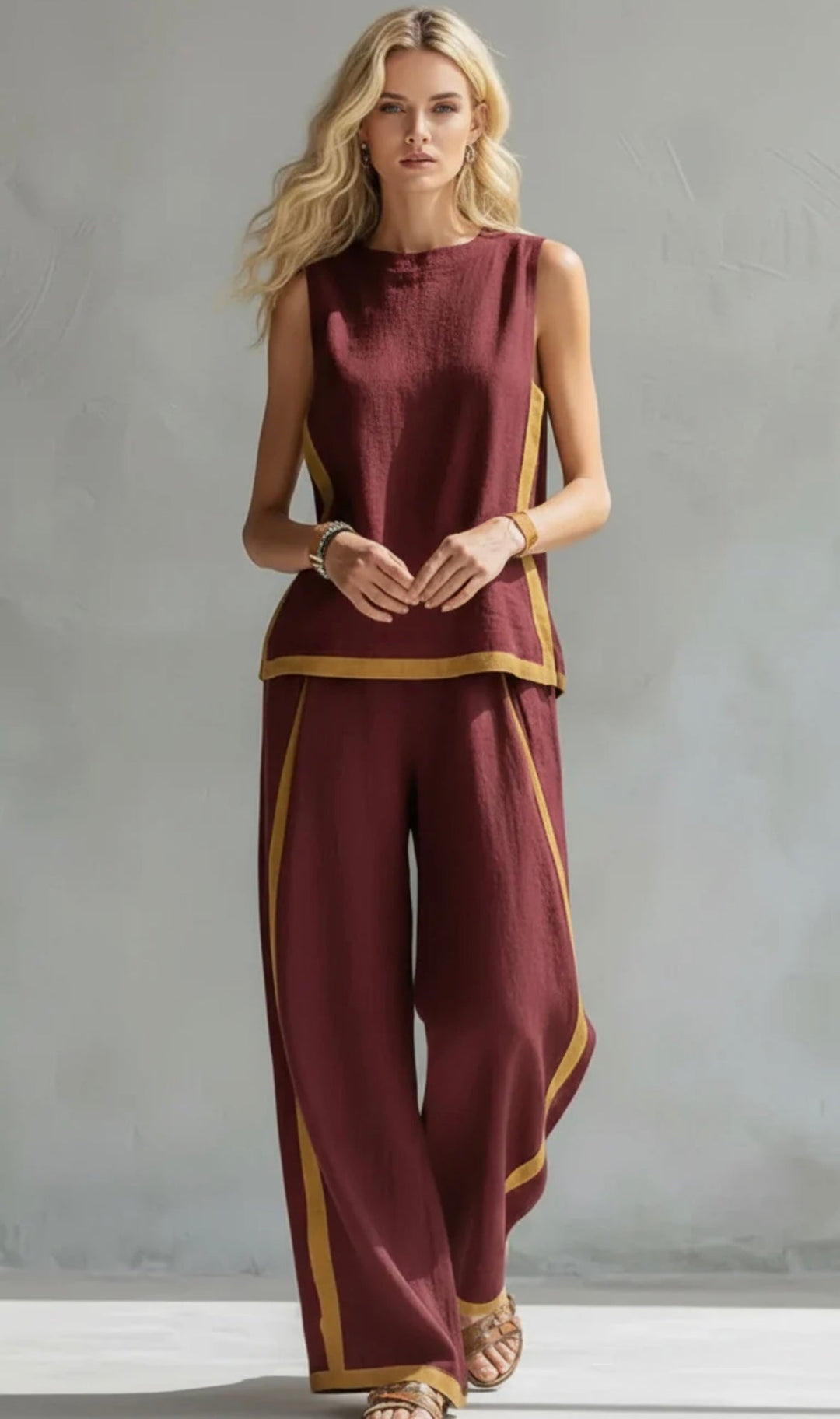 Elara™ Refined Contrast Two-Piece Set