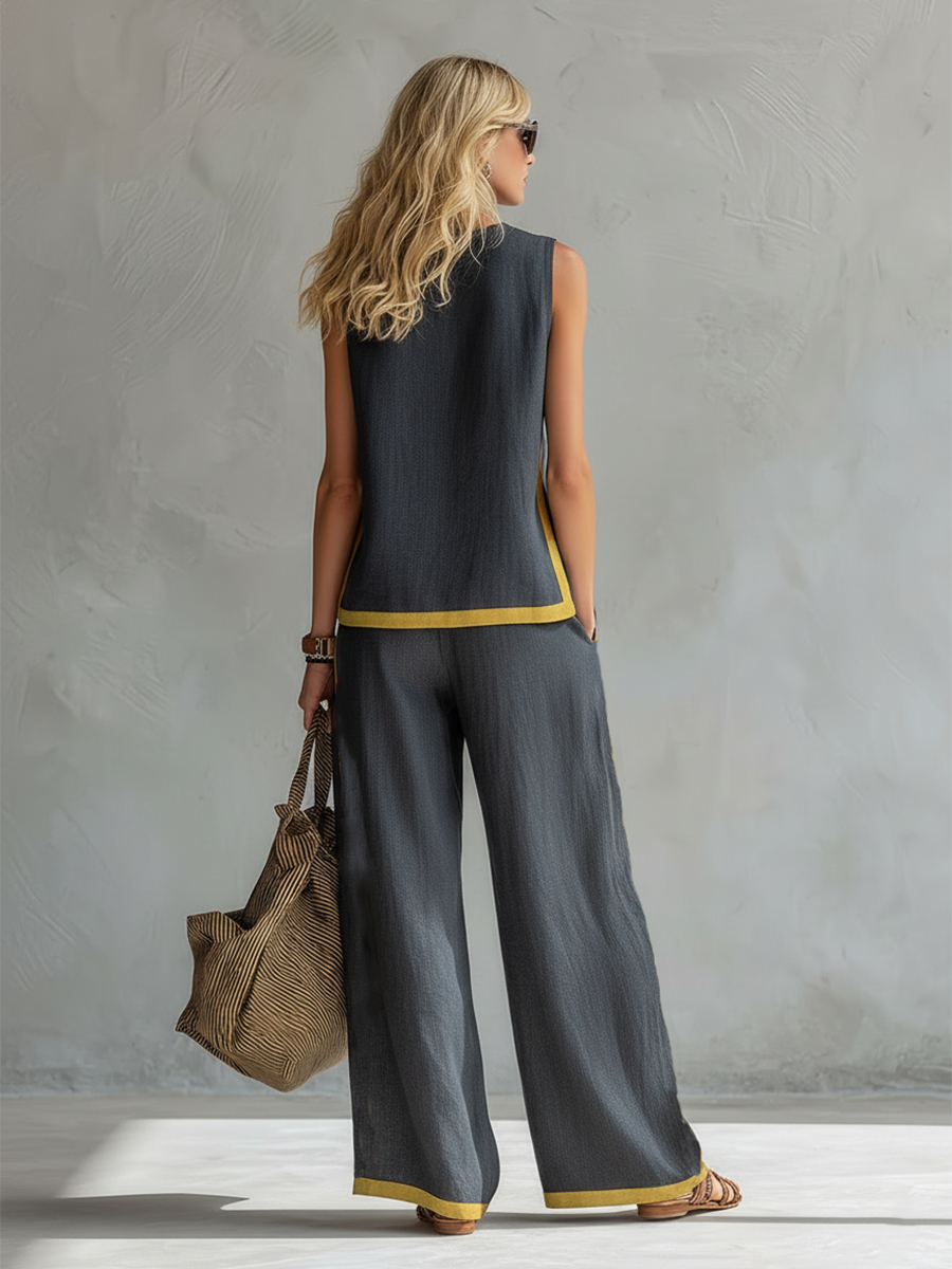 Elara™ Refined Contrast Two-Piece Set
