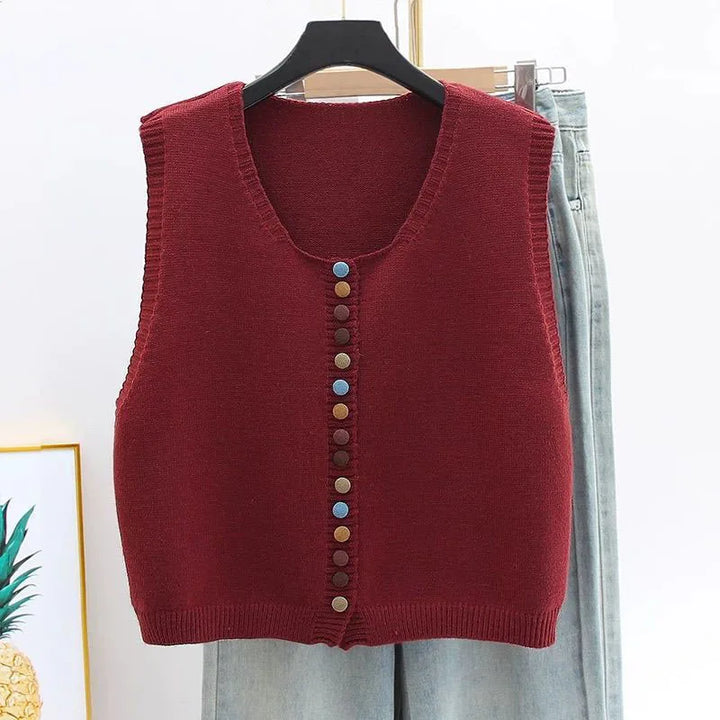 MORGANSON - THE MARIBEL | COLOR-BUTTON KNIT VEST