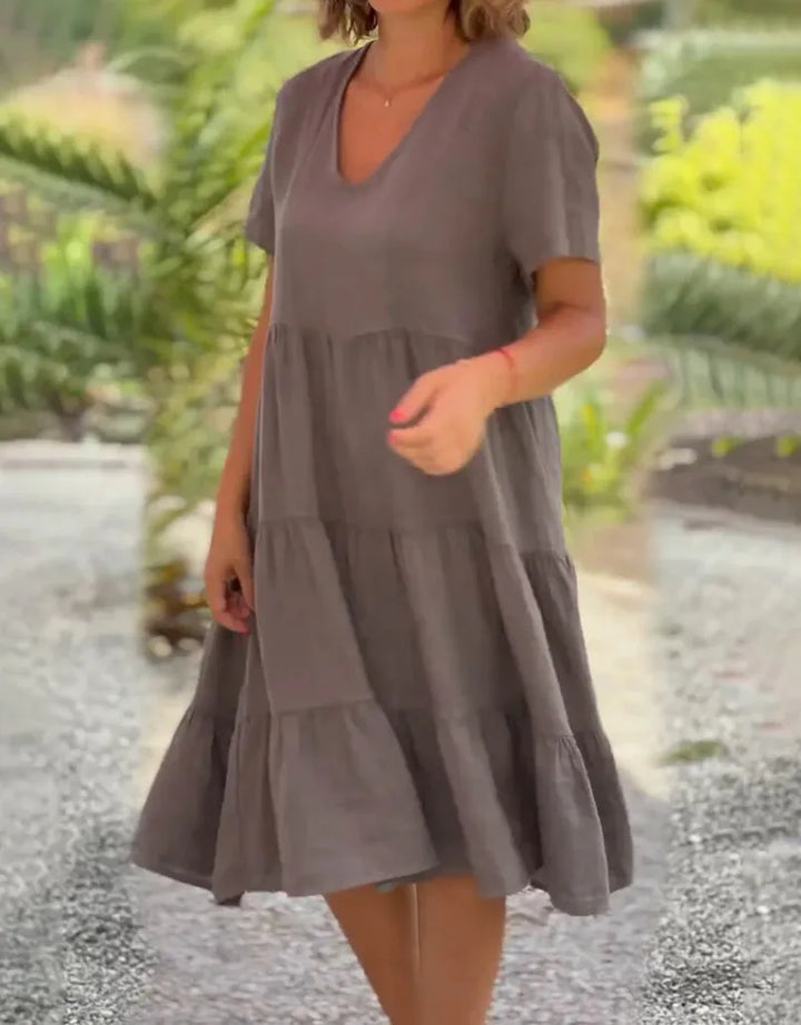 Clara Meadow - Tiered V-Neck Dress