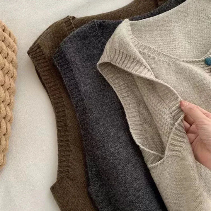 MORGANSON - THE MARIBEL | COLOR-BUTTON KNIT VEST