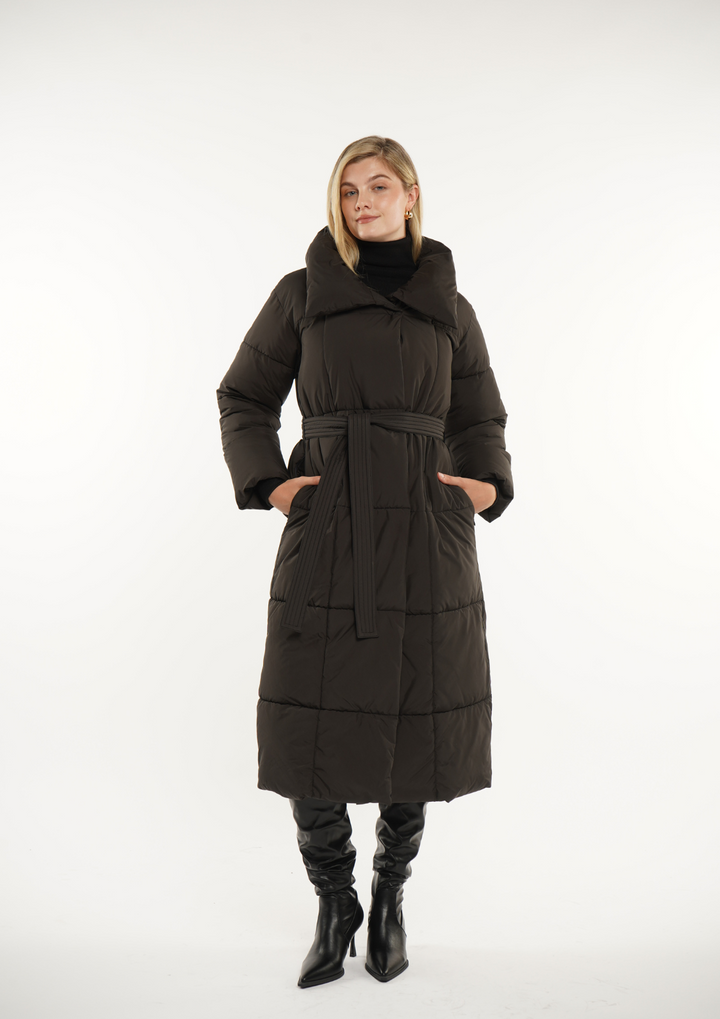 BLAIRE | EXTRA LONG LENGTH BULETED BUTTON PUFFER JACKET