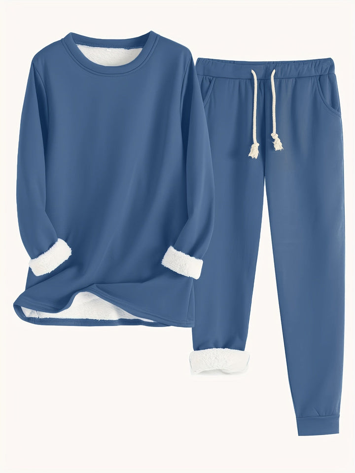 Karina Women's Cotton Blend Lounge Set – Light Blue Two-Piece