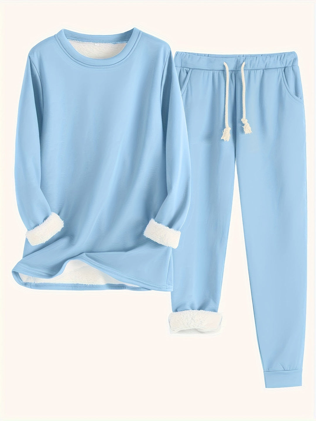 Karina Women's Cotton Blend Lounge Set – Light Blue Two-Piece