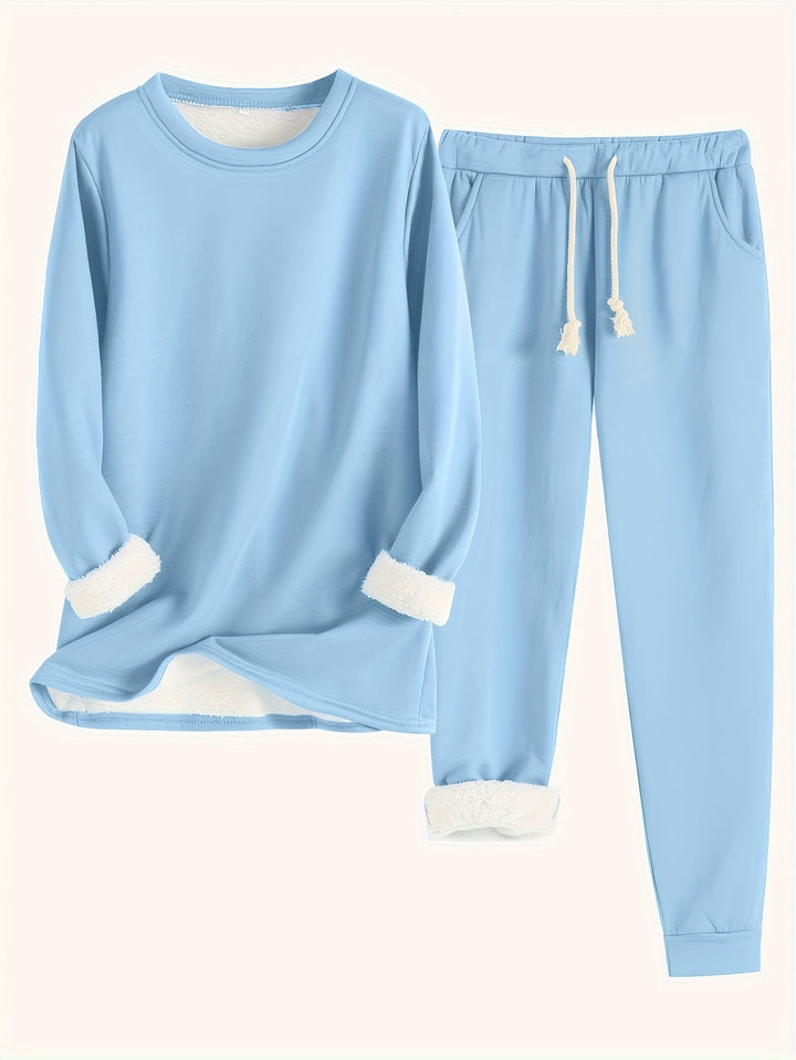 Karina Women's Cotton Blend Lounge Set – Light Blue Two-Piece