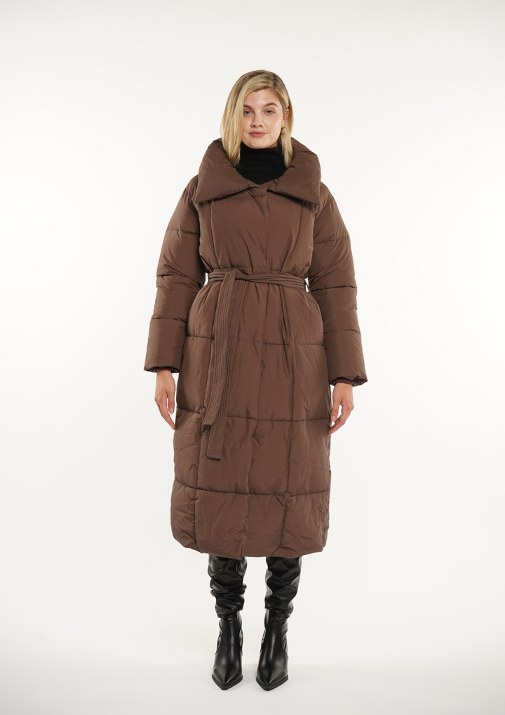 BLAIRE | EXTRA LONG LENGTH BULETED BUTTON PUFFER JACKET
