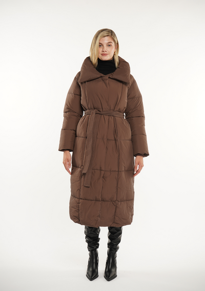 BLAIRE | EXTRA LONG LENGTH BULETED BUTTON PUFFER JACKET