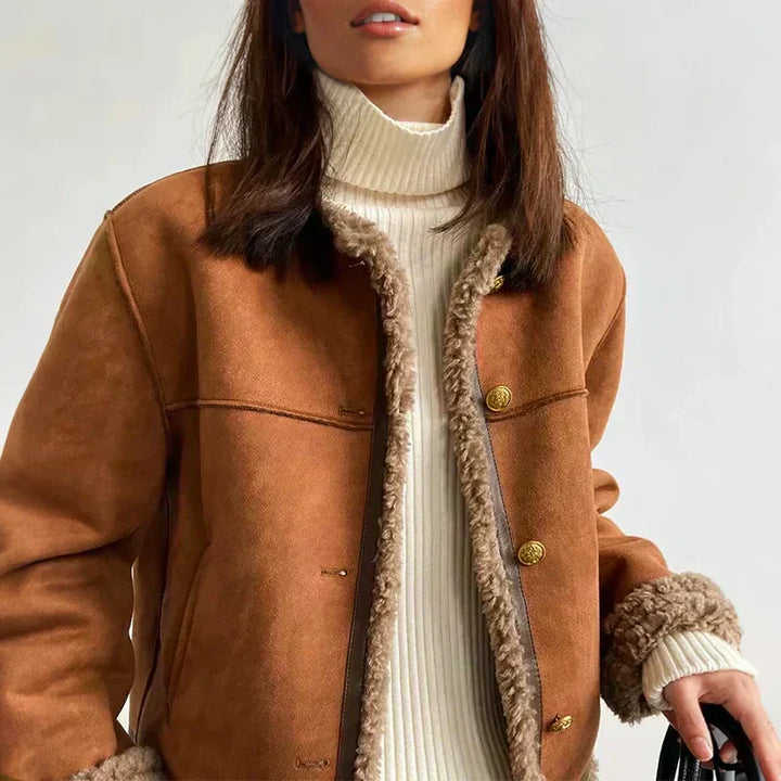 Anna | Buttoned Sheepskin Jacket