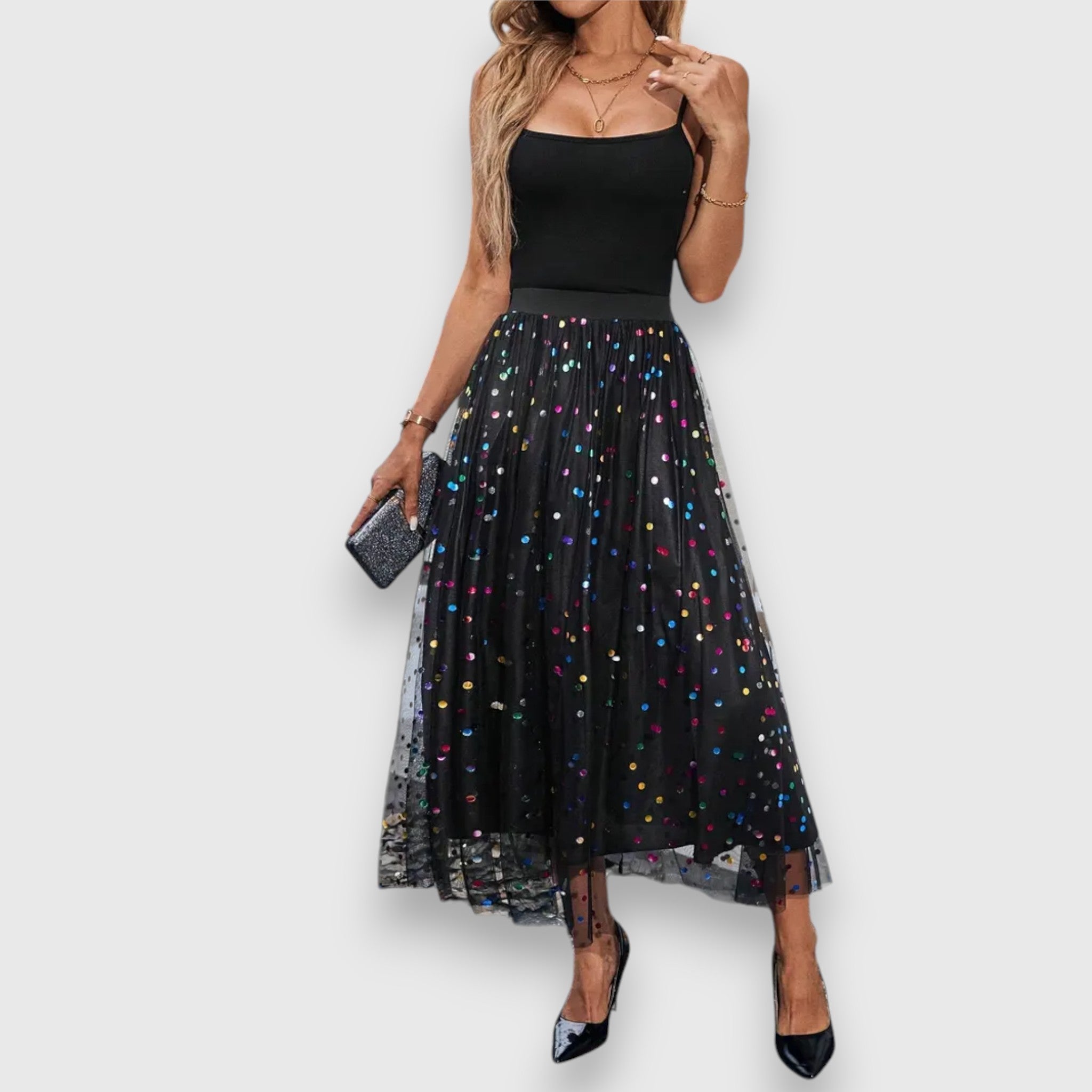 Darla™- Colorrig polka dot nederdel