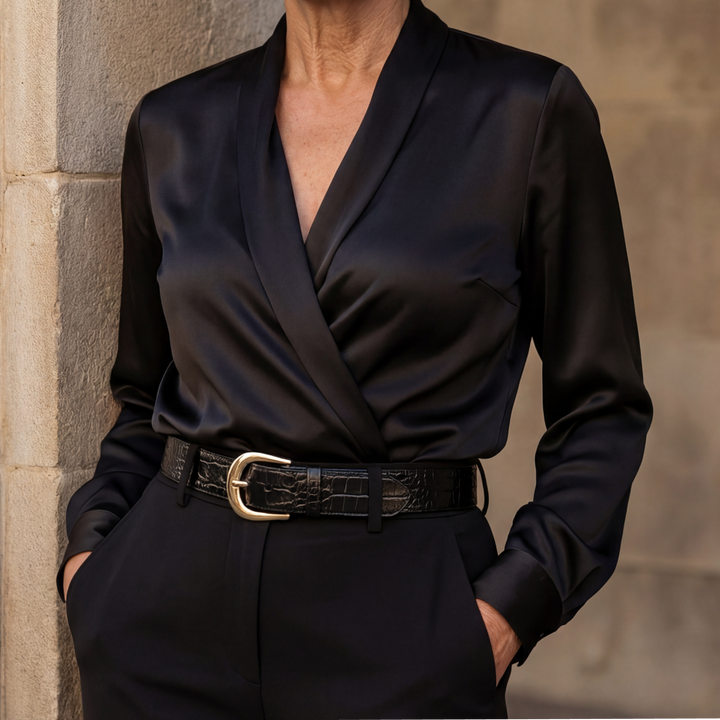 Rosalynn™ Elegant Wrap V-Neck Blouse in Multiple Colors