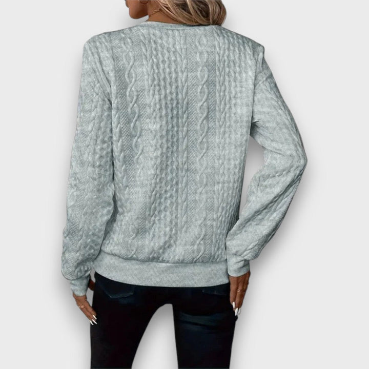 Nora™ - Cable-Knit Zip Front Sweater