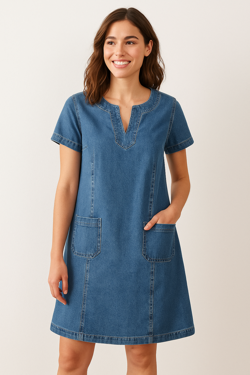 Elly™ - Blød Denim Kjole