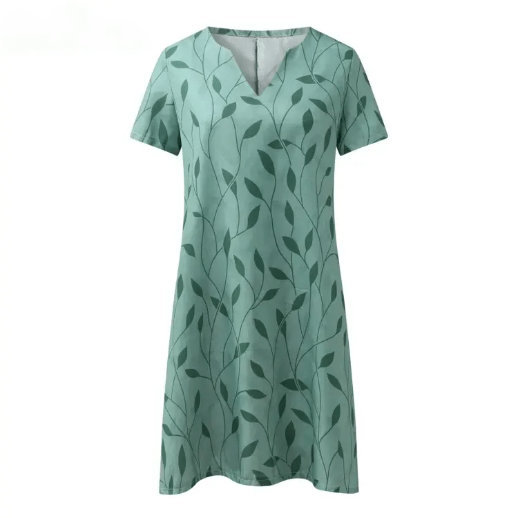 Evelyn Garden – Printed V-Neck Dress