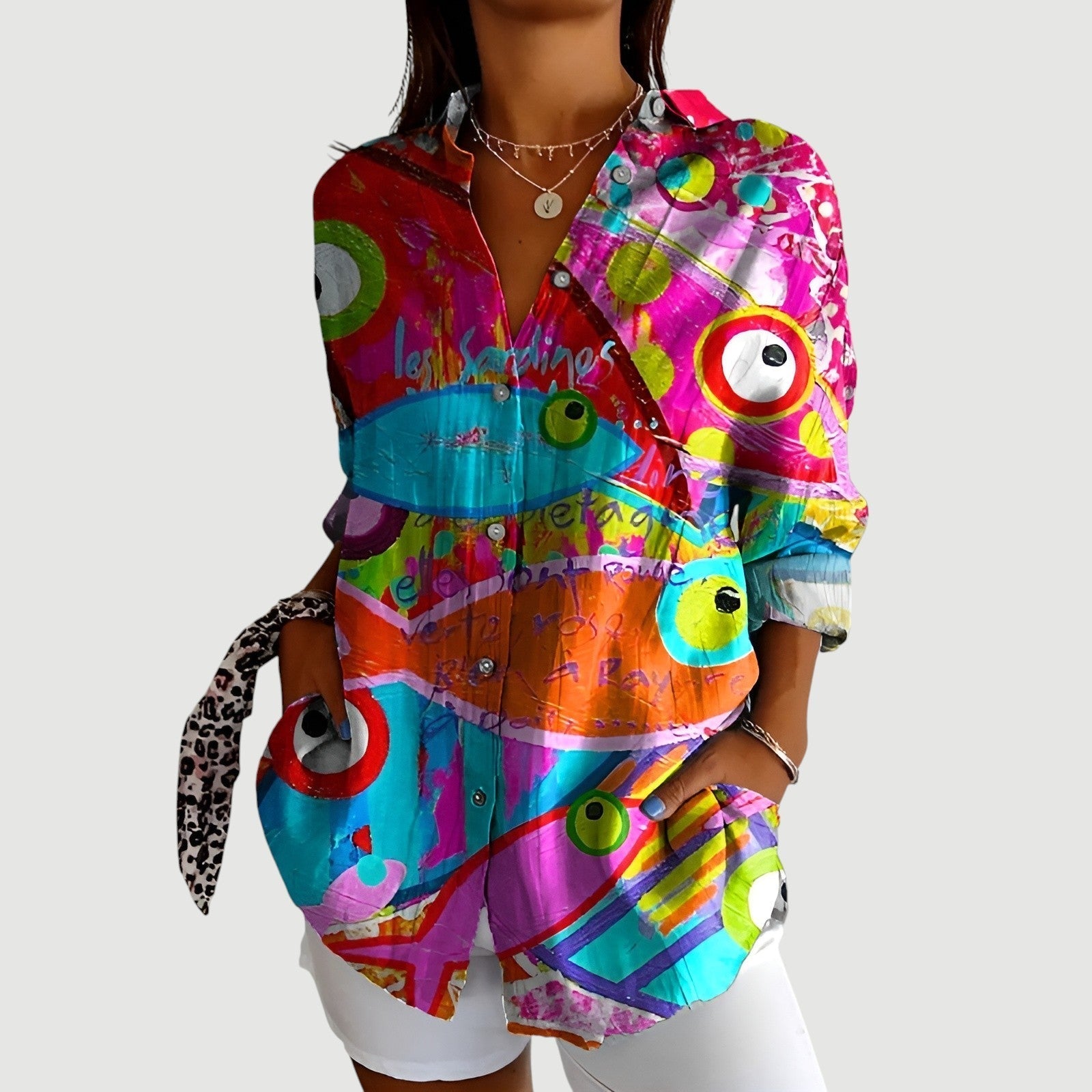 Billie™ - Bluse med colorrigt design
