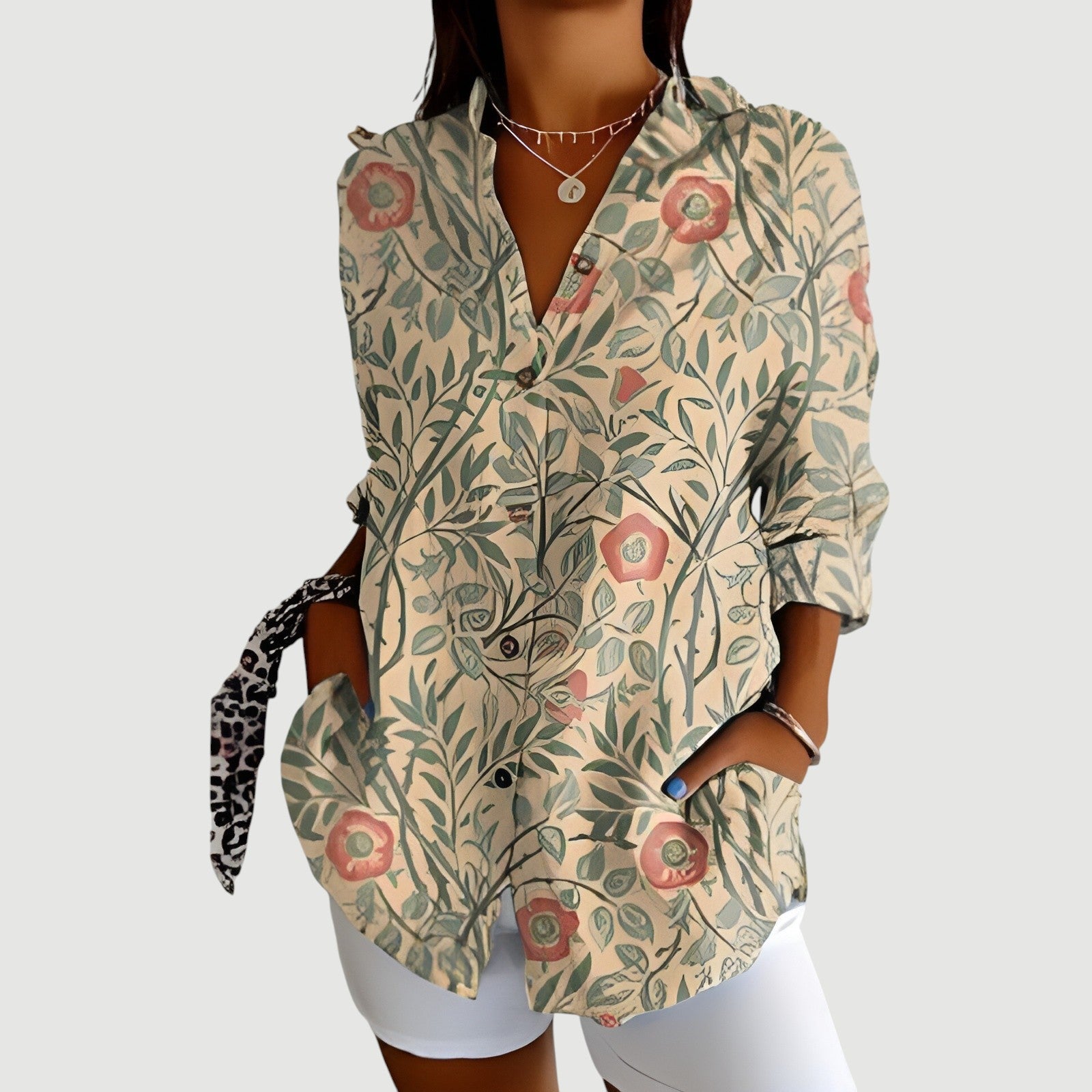 Brenna™ - Bluse med colorrigt design