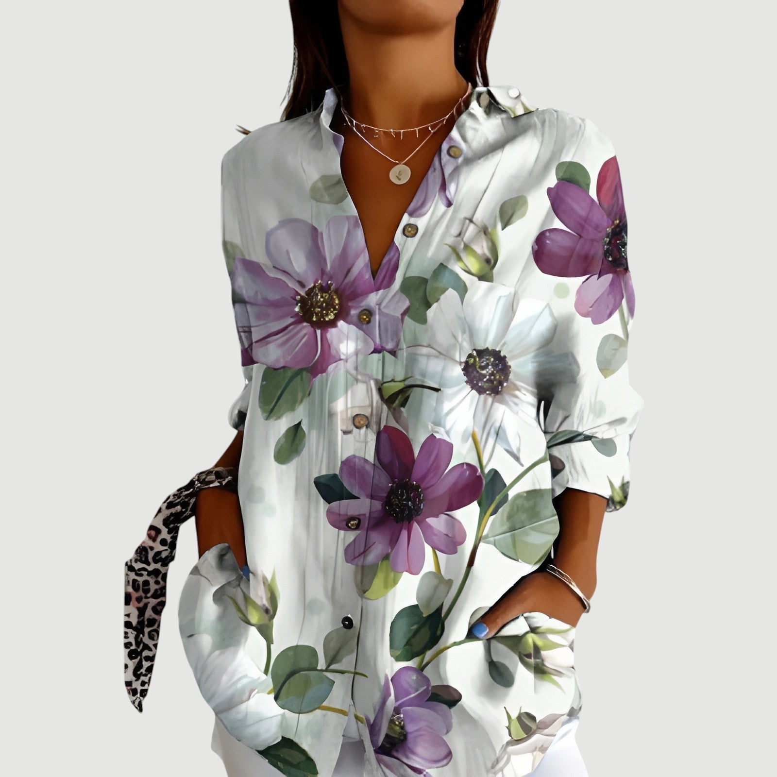 Dona™ - Bluse med colorrigt design