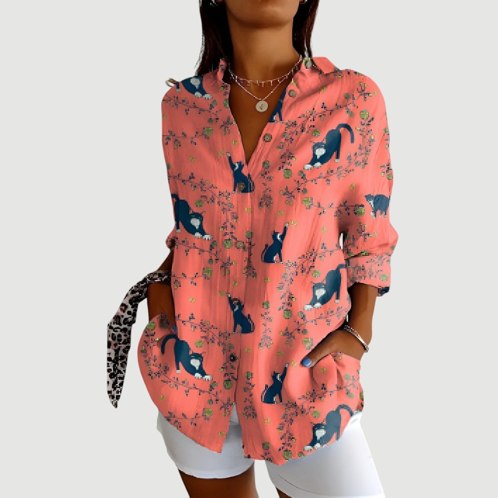 Debra™ - Bluse med colorrigt design