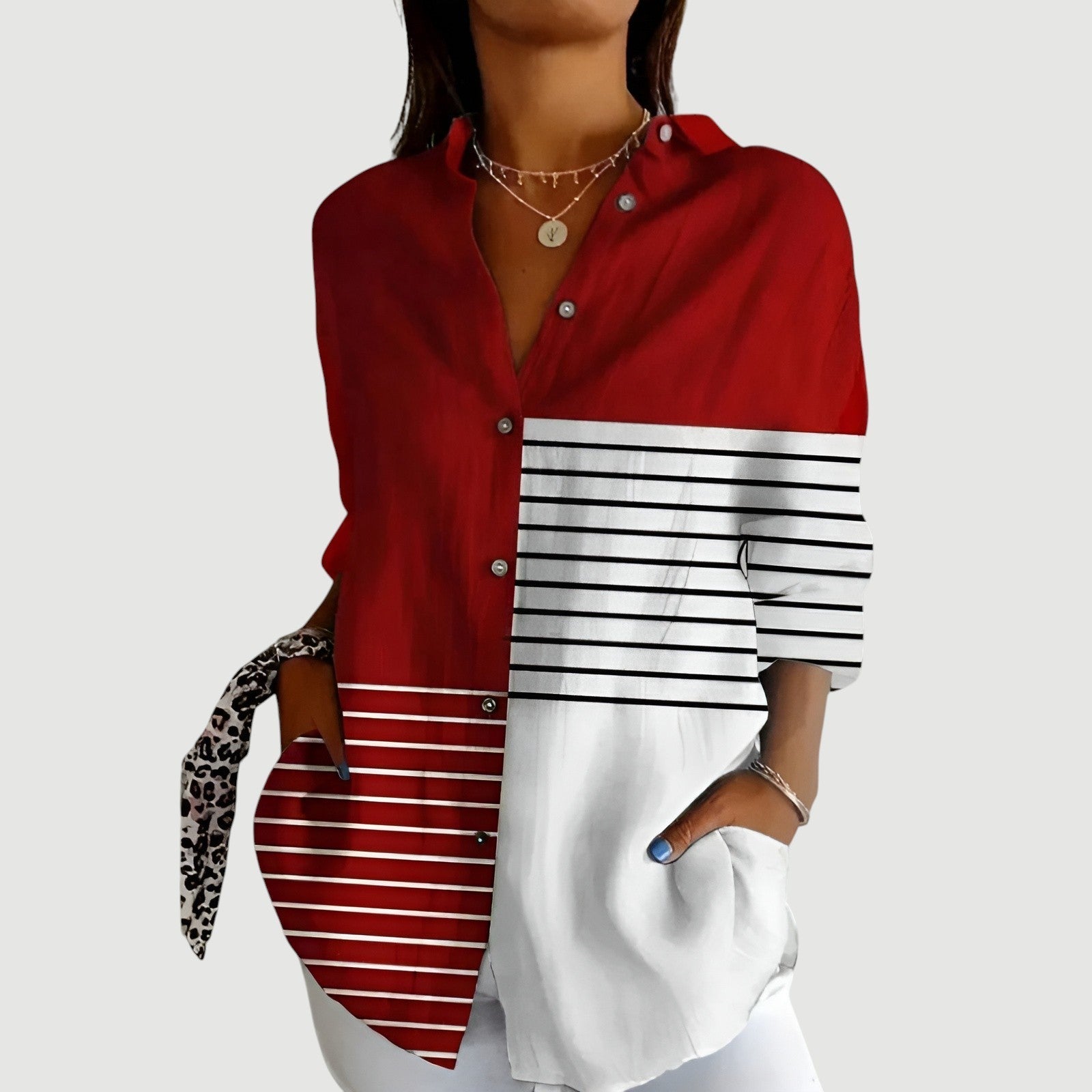 Diana™- Bluse med colorrigt design
