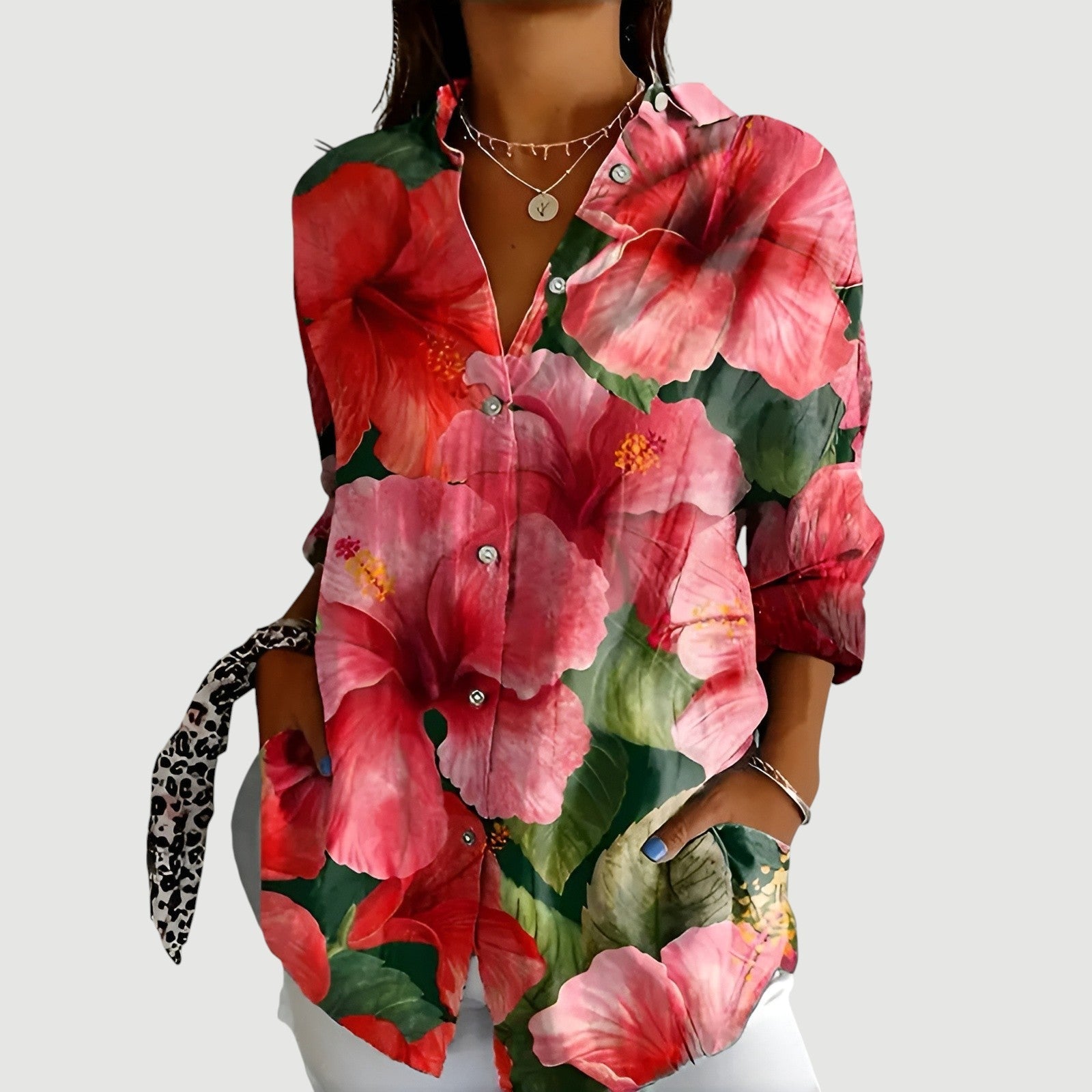 Beau™ - Bluse med colorrigt design