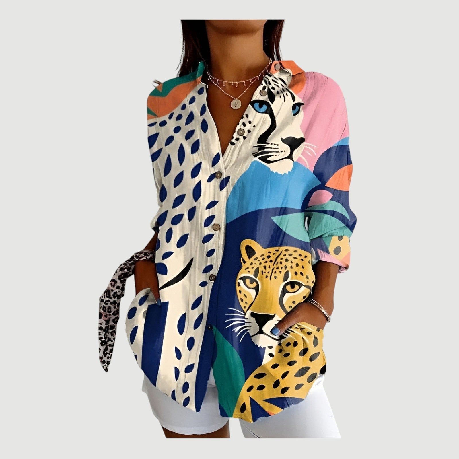 Dorita™ - Bluse med colorrigt design