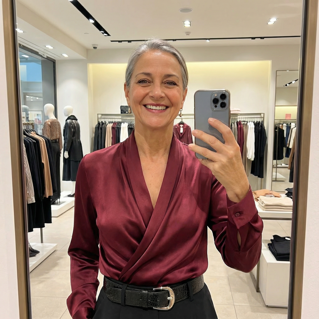 Rosalynn™ Elegant Wrap V-Neck Blouse in Multiple Colors