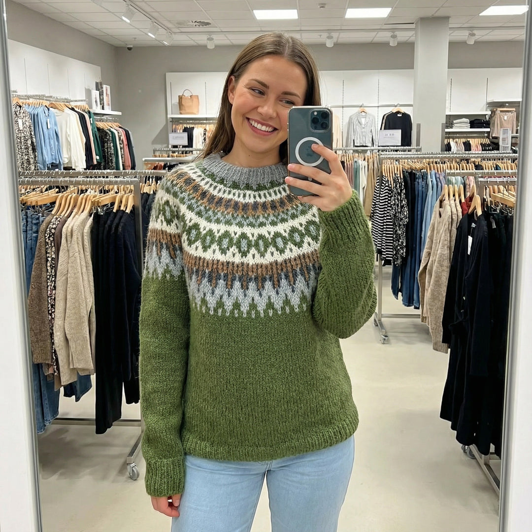 Elodie – Warm Sweater with Winter Pattern